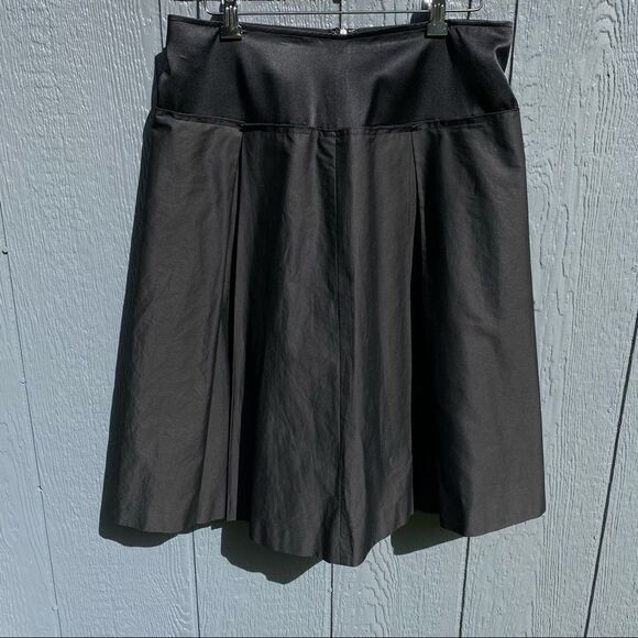 Elizabeth Steeve Pleated Drop Waist Black Skirt M - Picture 1 of 12